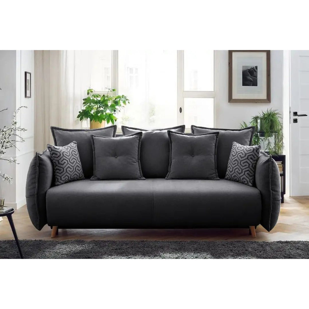Eros 3-sits bäddsoffa Antracitgrå