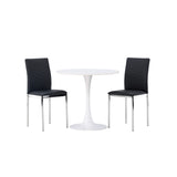 Hamden, Lily Rund matgrupp Svart,Silver, Vit, ⌀80