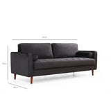 Rom (215 x 90 x 70 cm) 3-sitssoffa Svart ek