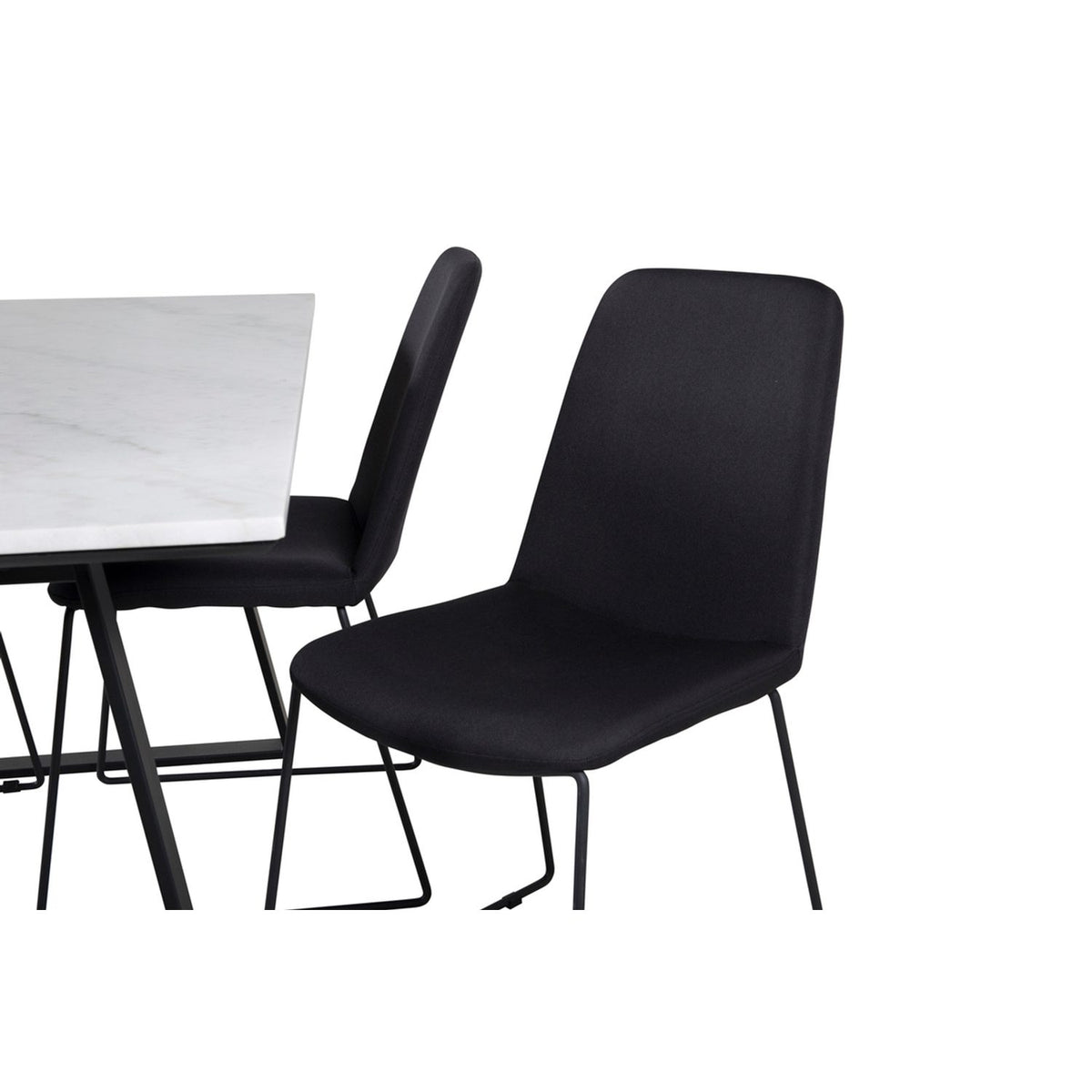 Estelle, Muce Rektangulär matgrupp Svart, Svart, vit, 140 x 90