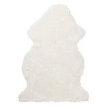 Curly Fårskinn Fäll White