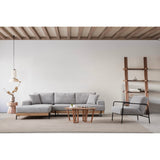Addis Abeba Oak (170-280 x 98 x 78 cm) Hörnsoffa Grå, Vänster