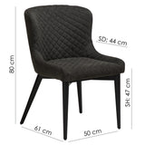 Vetro Stol Vintage Black Art.Leather, Black Oak