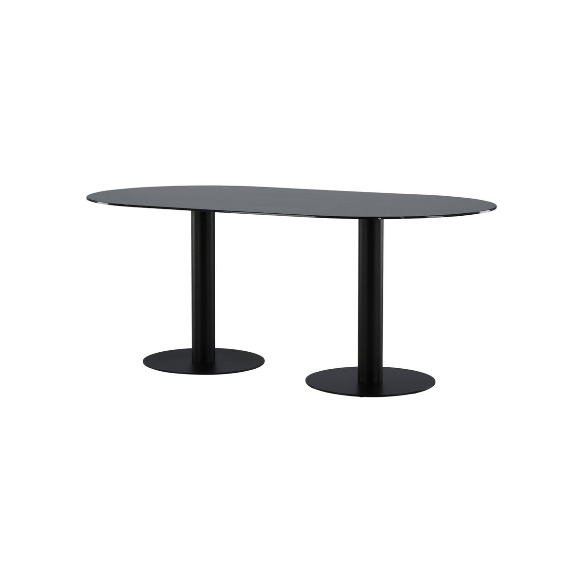 Pillan Ovalt matbord Svart, 180 x 74 x 100