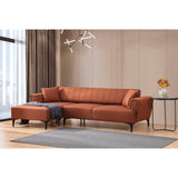 Jakarta (140-270 x 95 x 77 cm) Hörnsoffa-bäddsoffa Kakelröd, Vänster