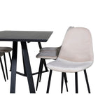 Marina, Polar Rektangulär matgrupp Beige,svart, Svart, 180 x 90