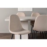 Olga, Polar Rektangulär matgrupp Beige,Svart, Vit, 200 x 90