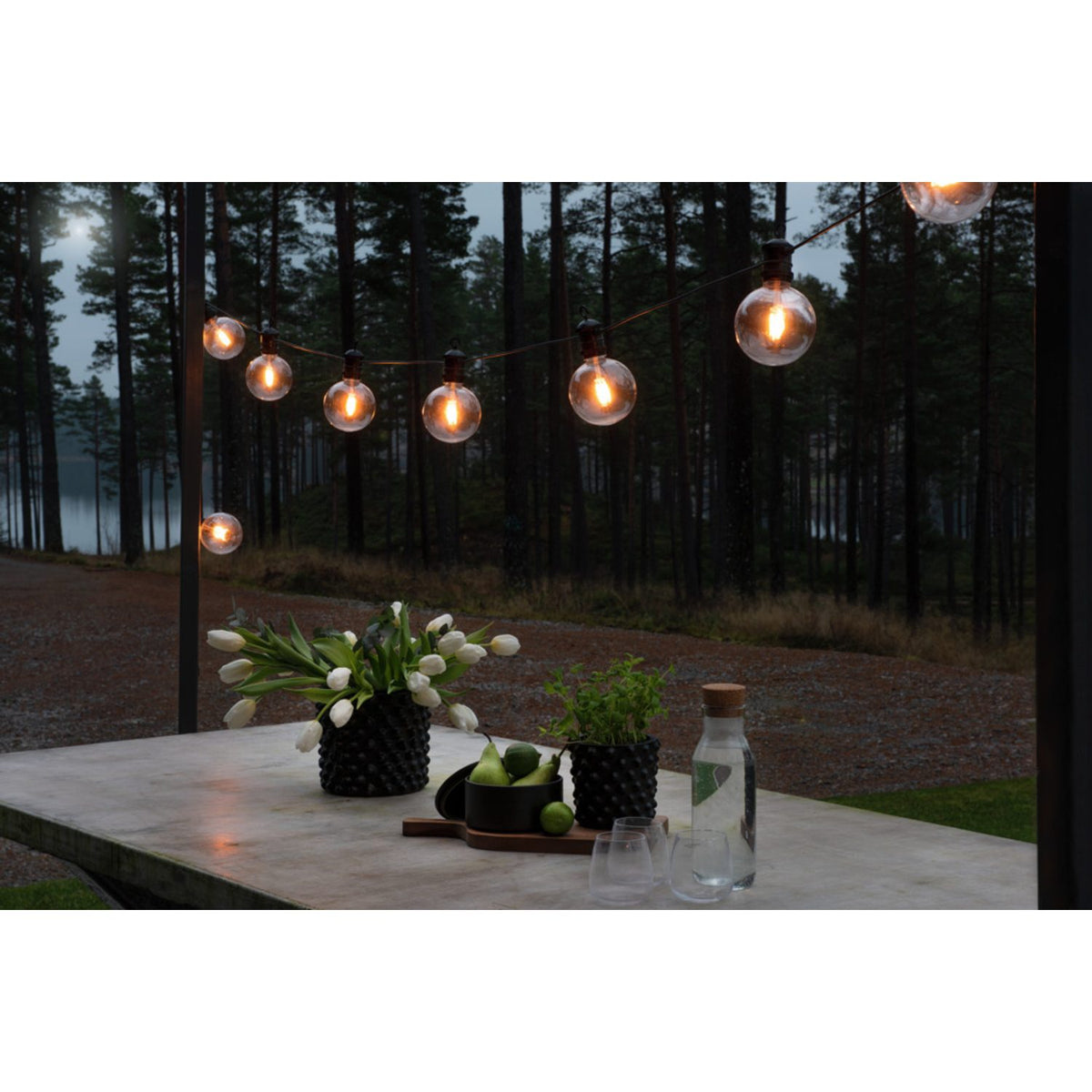Startset E27 10 Amber LED Dimmer 24V/IP44 Glob Ljusslinga Ute