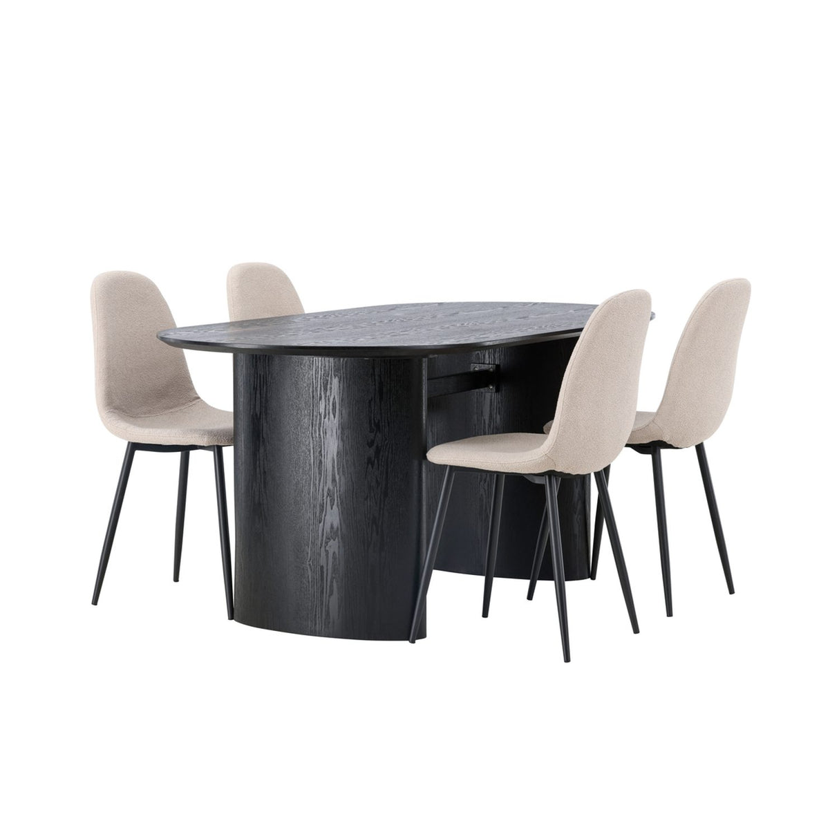 Isolde, Polar Oval matgrupp Beige,Svart, Svart, 180 x 90