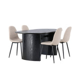 Isolde, Polar Oval matgrupp Beige,Svart, Svart, 180 x 90