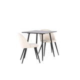 Polar, Velvet Rektangulär matgrupp Beige, svart, Svart, 75 x 75