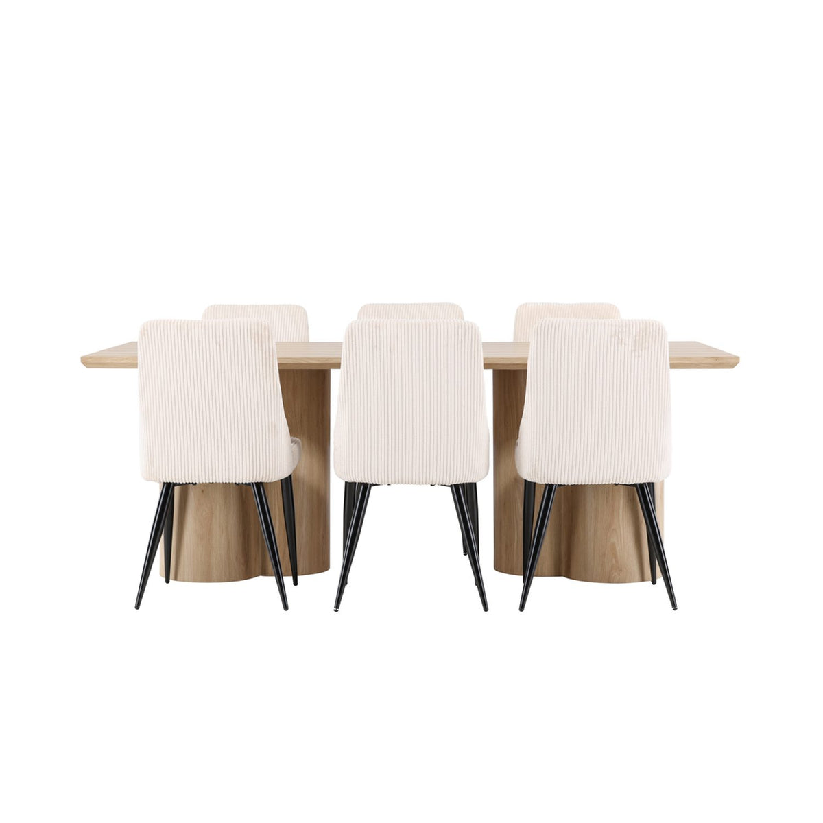 Olivia, Leone Rektangulär matgrupp Beige, Natur, 6st