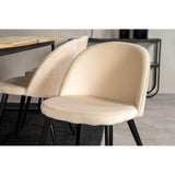 Cirebon, Velvet Rektangulär matgrupp Beige,Svart, Svart,Natur, 200 x 90