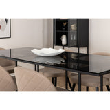 Leif, Velvet Rektangulär matgrupp Beige, Svart, Svart, 200 x 90
