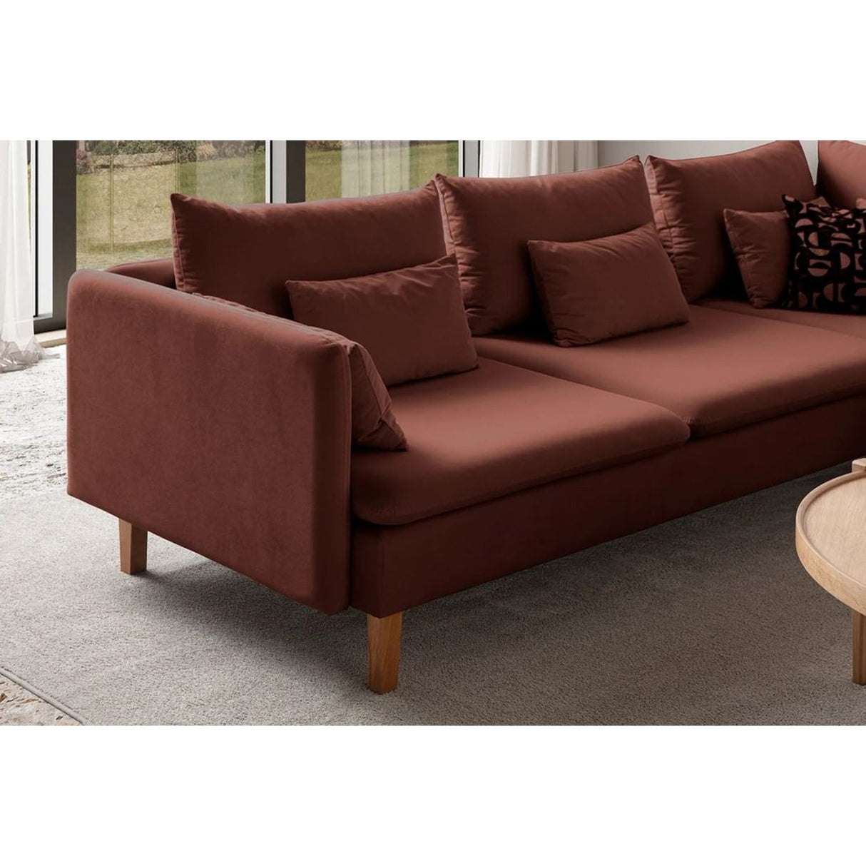 Flexy L (194 x 95 x 154 cm) Hörnsoffa Rio-röd