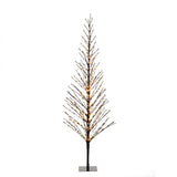 Svart träd 150 cm LED Steady/firefly Ljusdekoration Ute 210 cm