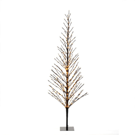 Svart träd 150 cm LED Steady/firefly Ljusdekoration Ute 210 cm