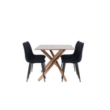 Piazza, Polar Rektangulär matgrupp Svart, Mocka, 180 x 90