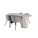 Bianca, Berit Oval matgrupp Beige, Vitputsad, 4st