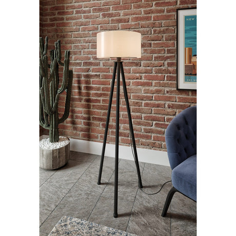 Oslo (H 138 cm) Creme Svart Golvlampa