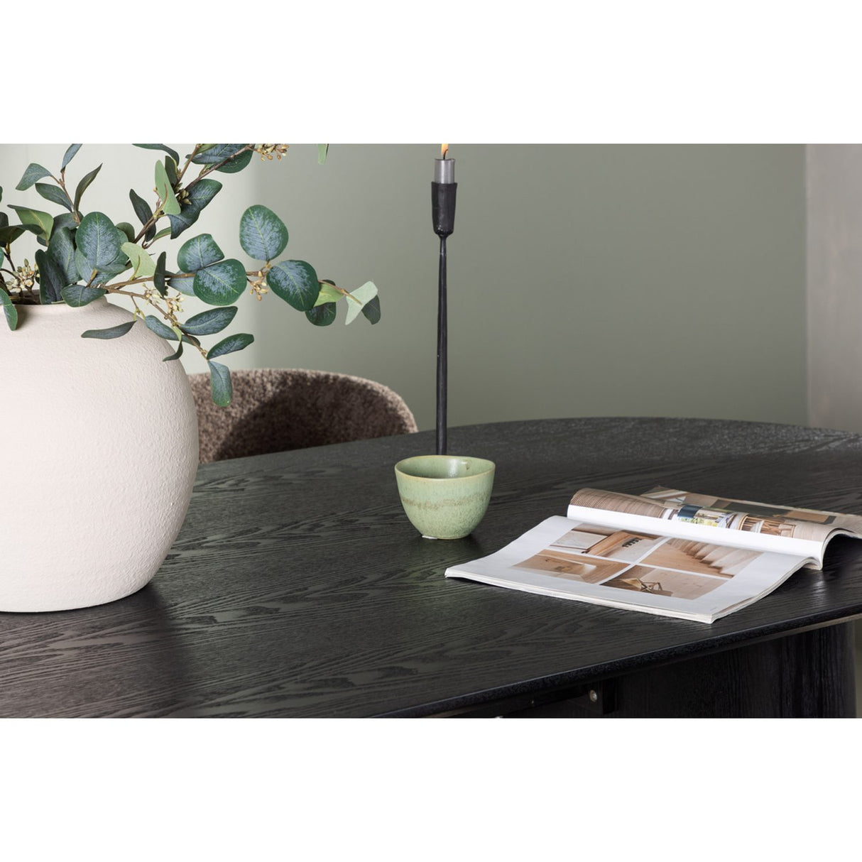 Isolde, Modesto Oval matgrupp Svart,Brun, Svart, 180 x 90