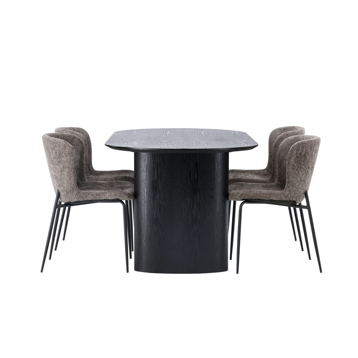 Isolde, Modesto Oval matgrupp Svart,Brun, Svart, 180 x 90