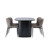 Isolde, Modesto Oval matgrupp Svart,Brun, Svart, 180 x 90