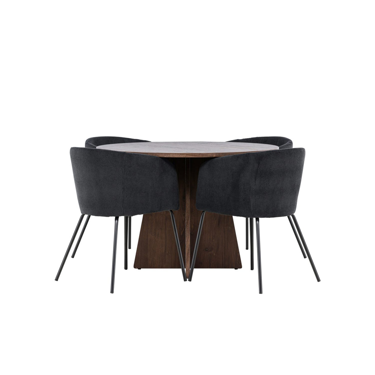 Bootcut, Berit Rund matgrupp Svart, Mocka, ⌀110