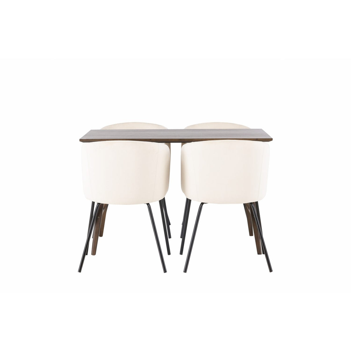 Kaseidon, Berit Rektangulär matgrupp Beige,Svart, Mörkbrun, 120 x 80
