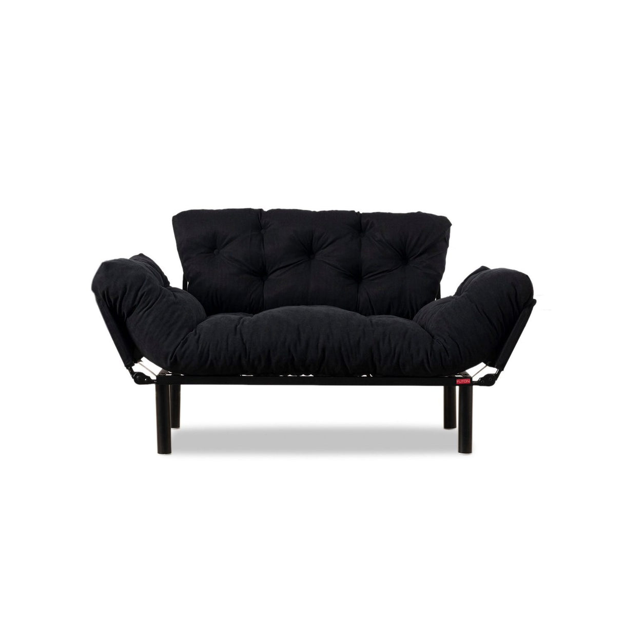 Helsingfors (155 x 85 x 70 cm) 2-sits bäddsoffa Svart
