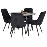 Plaza, Velvet Deluxe Rund matgrupp Svart, Svart, 4st