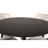Dipp, Velvet Deluxe Rund matgrupp Beige,Guld, Svart, Guld, ⌀115