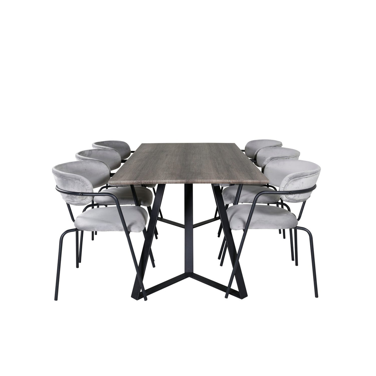 Marina, Arrow Rektangulär matgrupp Svart,Grå, Svart,Grå, 180 x 90