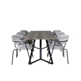 Marina, Arrow Rektangulär matgrupp Svart,Grå, Svart,Grå, 180 x 90