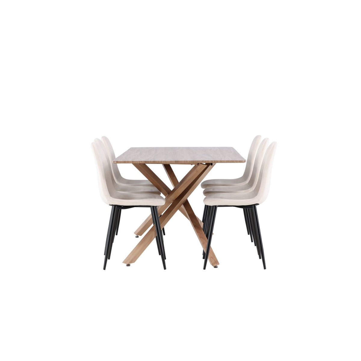 Piazza, Polar Rektangulär matgrupp Beige,Svart, Mocka, 180 x 90