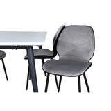 Jimmy, Emma Rektangulär matgrupp Svart,Grå, Svart,Vitt, 150 x 90