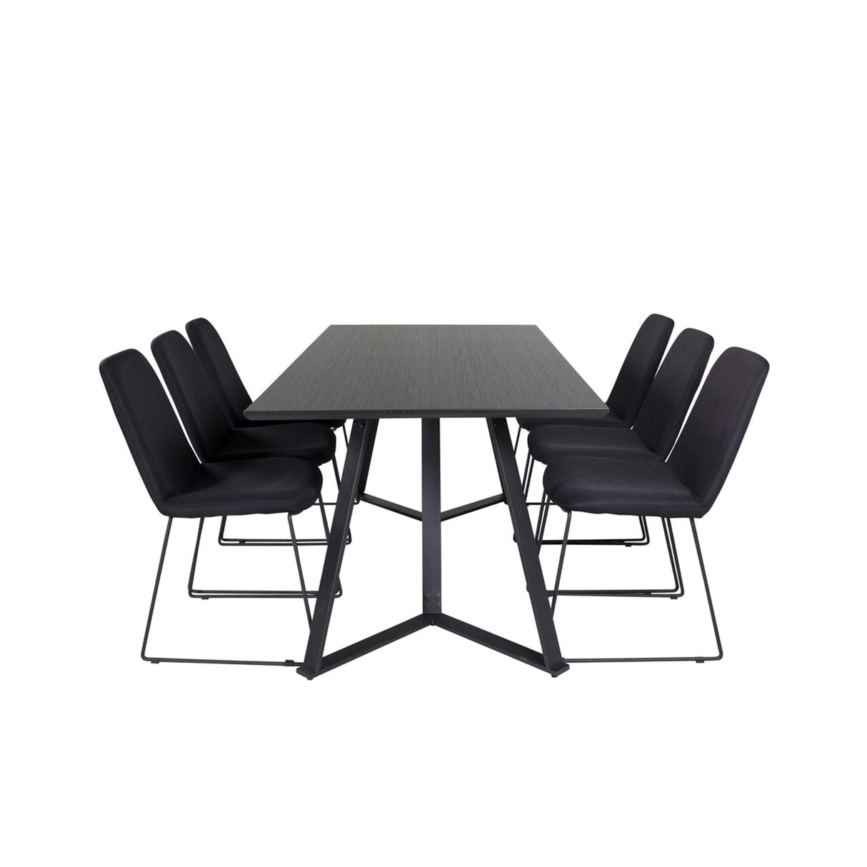 Marina, Muce Rektangulär matgrupp Svart, Svart, 180 x 90