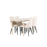 Andy, Leone Ovalt matgrupp Beige,Svart, Vitlaserad, 180 x 90