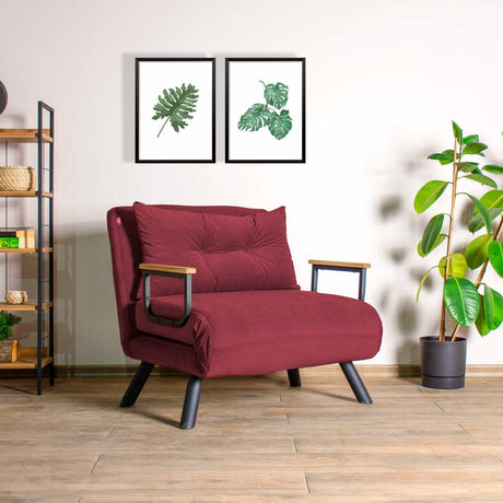 Freetown Single (26 x 120 x 60 cm) 1-sits bäddsoffa Vinröd
