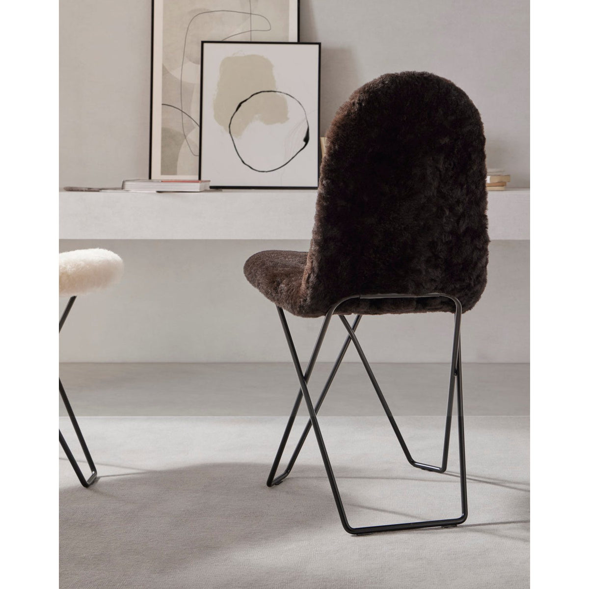 Cactus Sheepskin Stol Svart, Svart