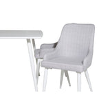 Polar, Plaza Rektangulär matgrupp Grå,Vit, Vit, 120 x 75