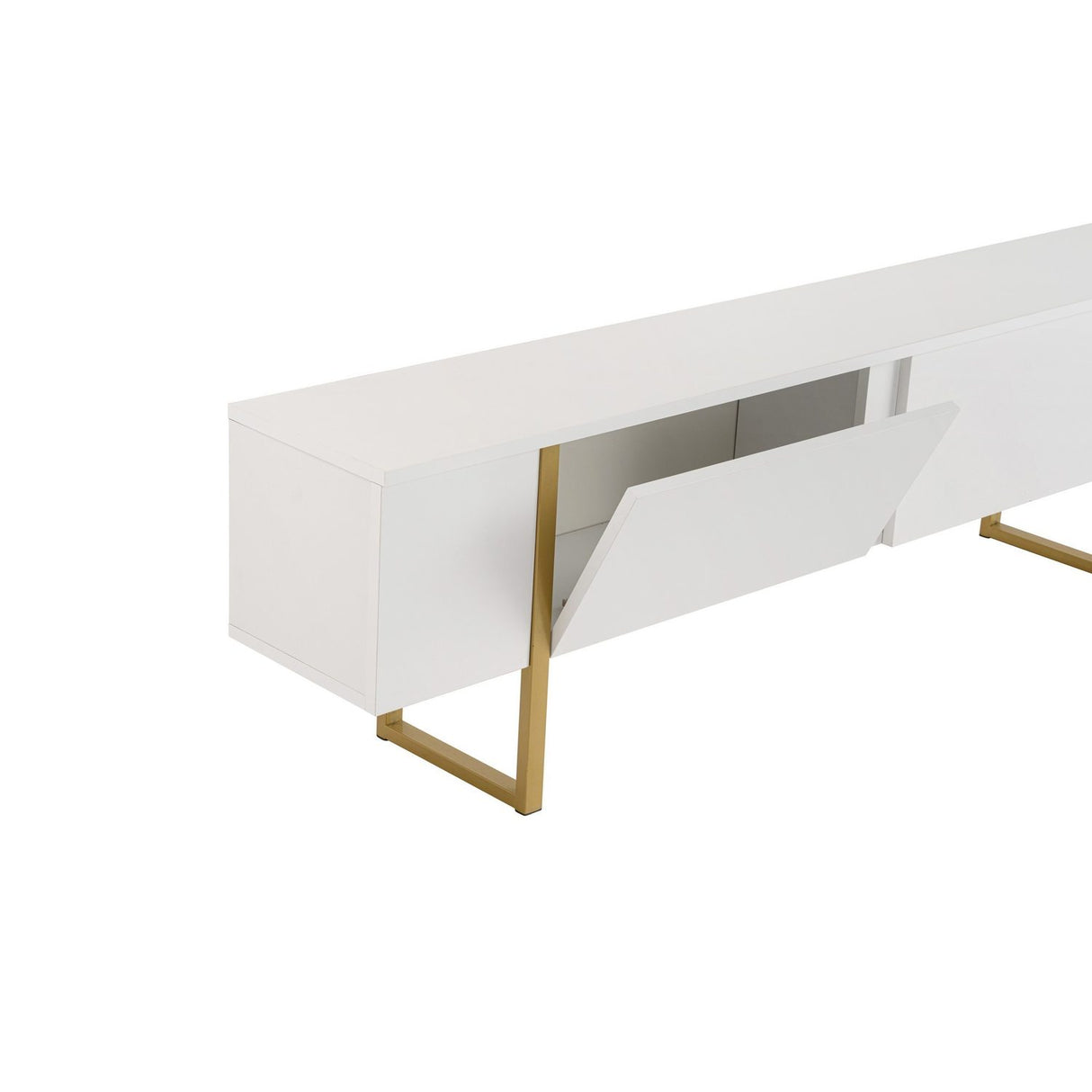 Ulaanbaatar (180 x 50 x 30 cm) TV-bänk Vitt guld