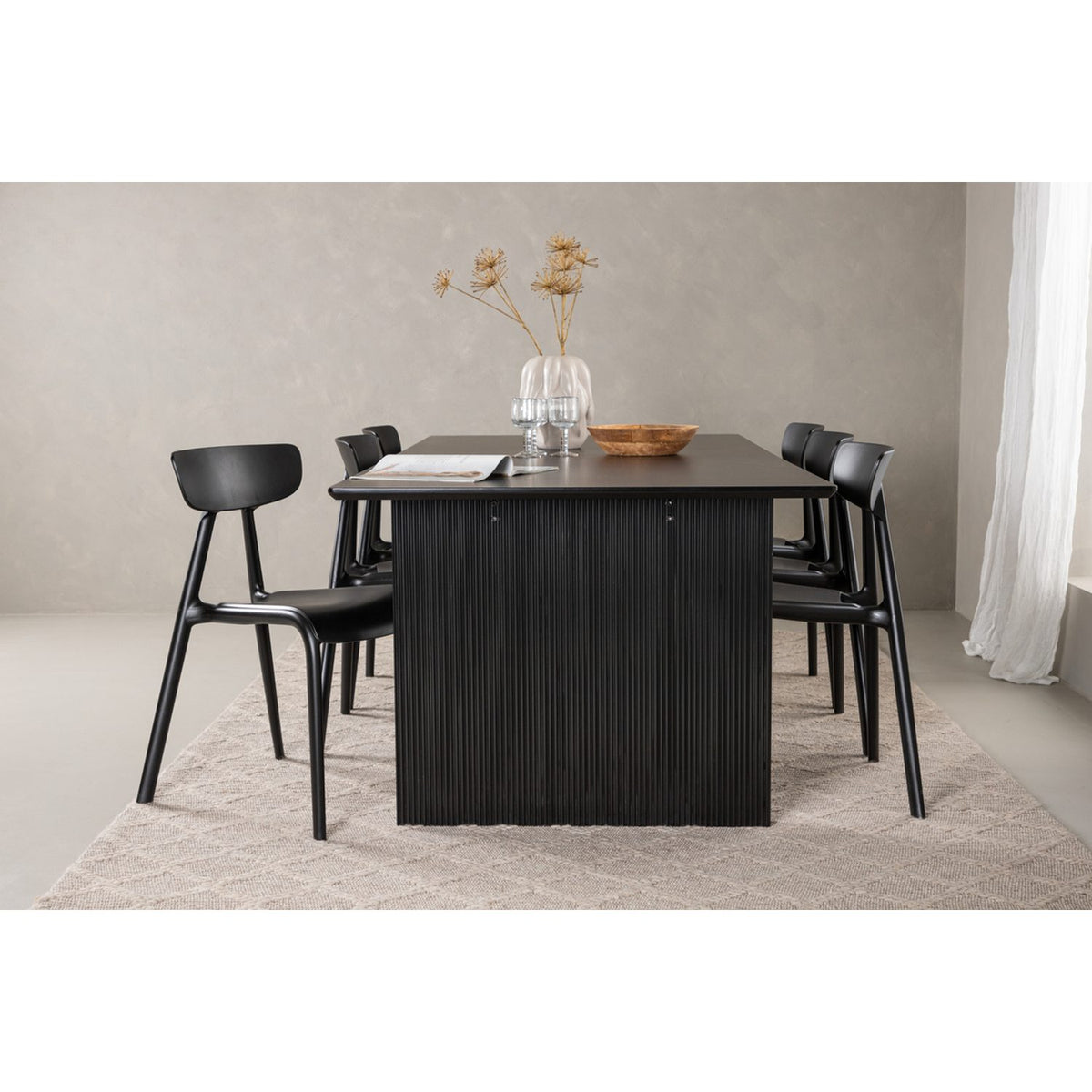 Vail, Ursholmen Rektangulär matgrupp Svart, Svart, 200 x 100