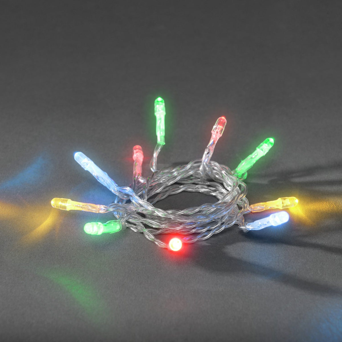 B/O LED Timer 6h Ljusslinga Inomhus 10 Lampor (1.35m), Färgad/Transparent Kabel