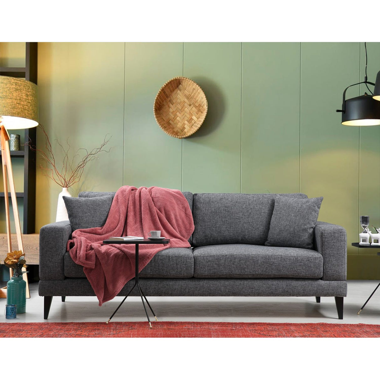 Nordic 3-sits (210 x 90 x 85 cm) Mörkgrå 3-sitssoffbädd