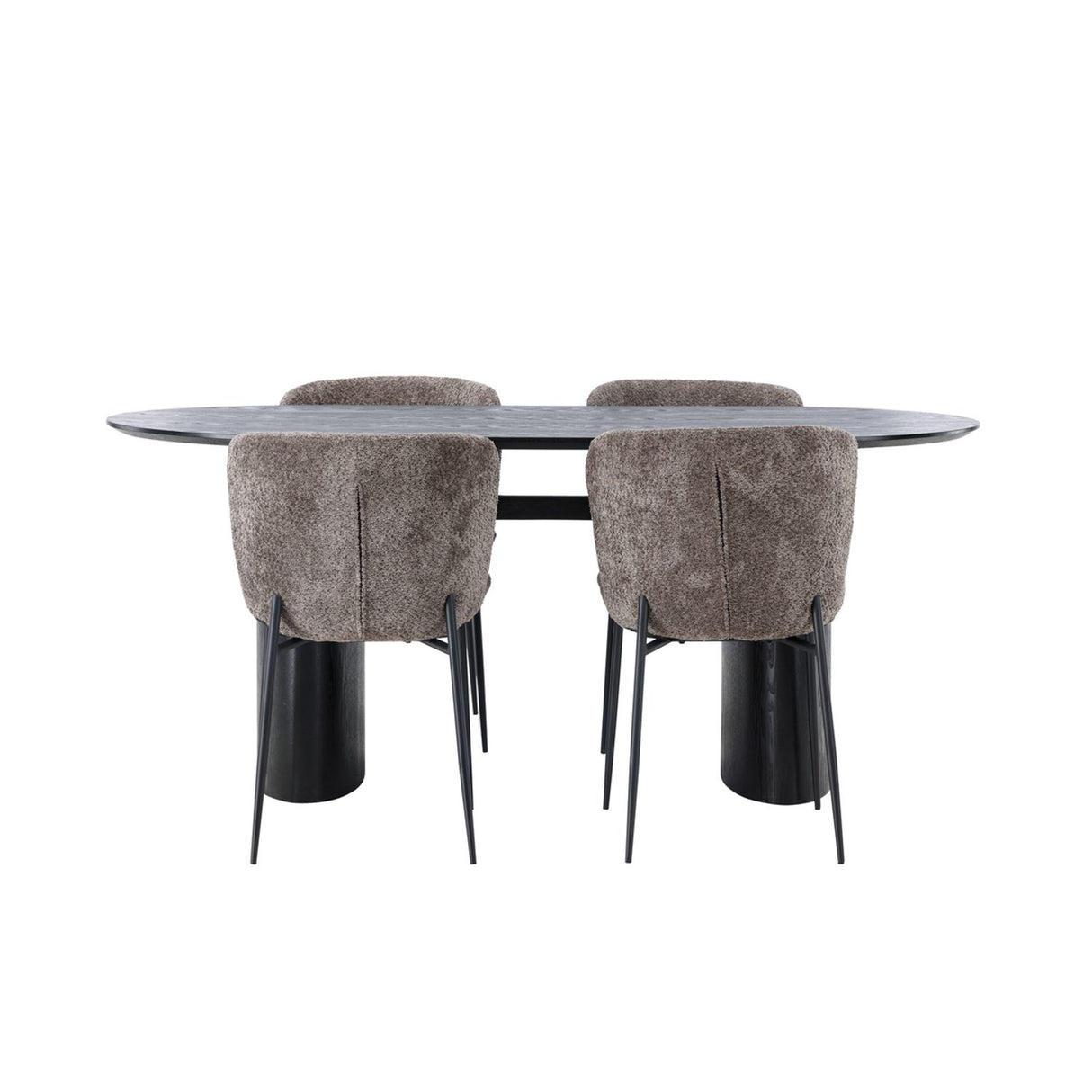 Isolde, Modesto Oval matgrupp Svart,Brun, Svart, 180 x 90