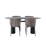 Isolde, Modesto Oval matgrupp Svart,Brun, Svart, 180 x 90
