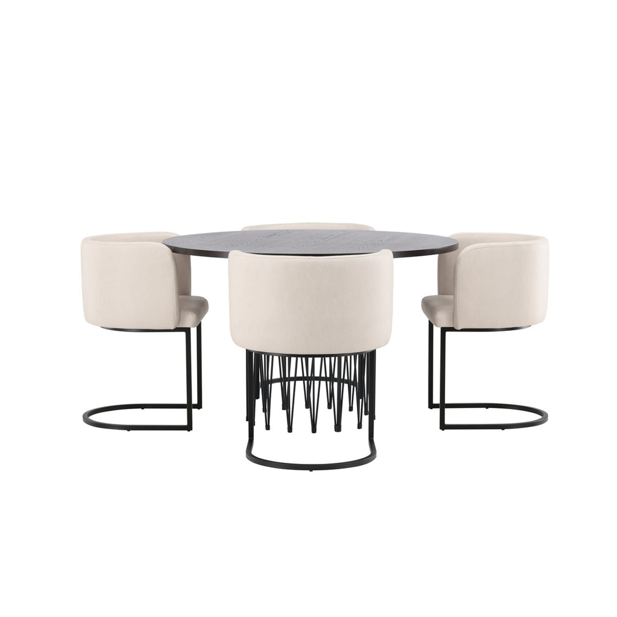 Stone, Simrishamn Rund matgrupp Beige,Svart, Svart, mocka, ⌀120