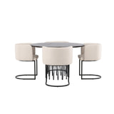 Stone, Simrishamn Rund matgrupp Beige,Svart, Svart, mocka, ⌀120