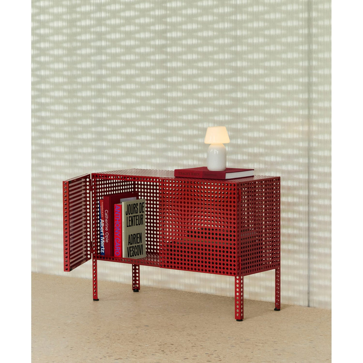 Perforated Cabinet stort 89 × 40 × 146,5 cm Skåp Steel blue
